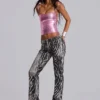 Haut corset « Idol » en tissu bandage métallisé rose