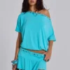 Mini-jupe-short cloutée Azurae