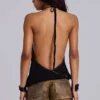 Mini-short en simili cuir « Vaca Whipstitch » marron clair