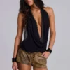 Mini-short en simili cuir « Vaca Whipstitch » marron clair