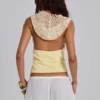 Haut dos nu en crochet orné de perles Zelya