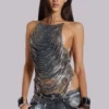 Haut dos nu à lanières en cotte de mailles