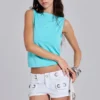 Haut dos nu torsadé Evaryn en turquoise