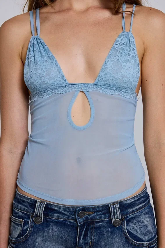 Haut en dentelle et maille « Roxxi »