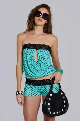 Haut en dentelle à pois Ashlee