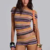 Mini-short Cata à rayures multicolores
