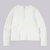 Haut Henley en tissu gaufré écru