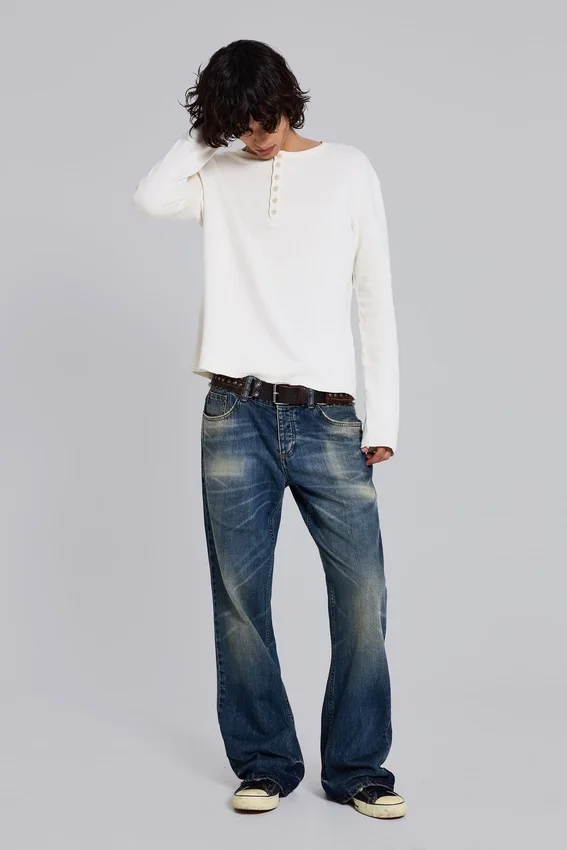 Jeans bootcut « Jude » bleu délavé moyen