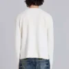 Haut Henley en tissu gaufré écru