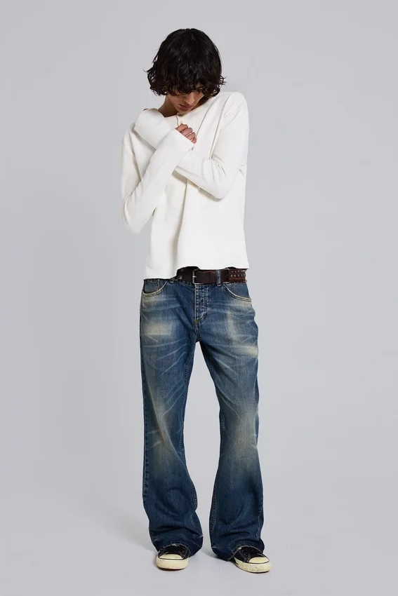 Jeans bootcut « Jude » bleu délavé moyen