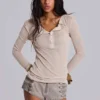 Haut Henley Haze couleur « Oatmeal »