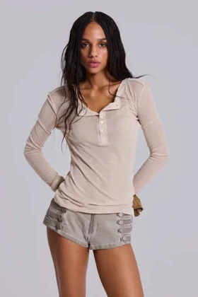 Haut Henley Haze couleur « Oatmeal »
