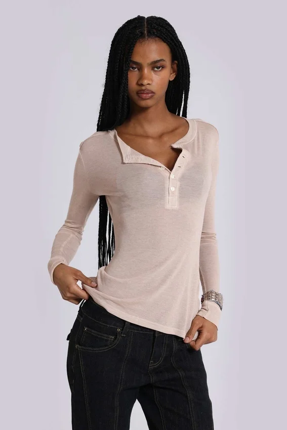 Haut Henley Haze couleur « Oatmeal »