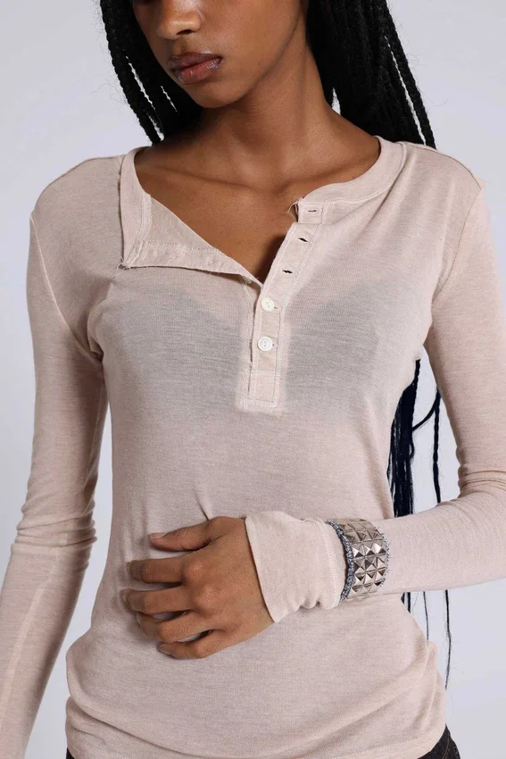 Haut Henley Haze couleur « Oatmeal »