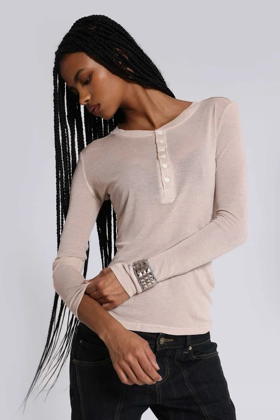 Haut Henley Haze couleur « Oatmeal »