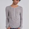 Haut Henley Haze gris chiné