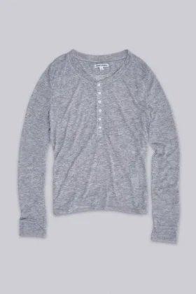 Haut Henley Haze gris chiné