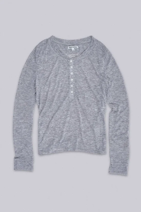 Haut Henley Haze gris chiné