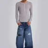Haut Henley Haze gris chiné