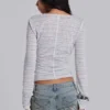 Haut Henley Stripe Mist