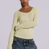 Haut Henley transparent couleur Buttercup