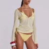 Haut Henley transparent couleur Buttercup