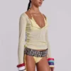 Haut Henley transparent couleur Buttercup