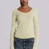 Haut Henley transparent couleur Buttercup
