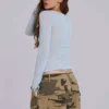 Haut Henley transparent couleur « Sky »