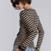Haut Henley transparent à rayures