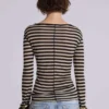 Haut Henley transparent à rayures