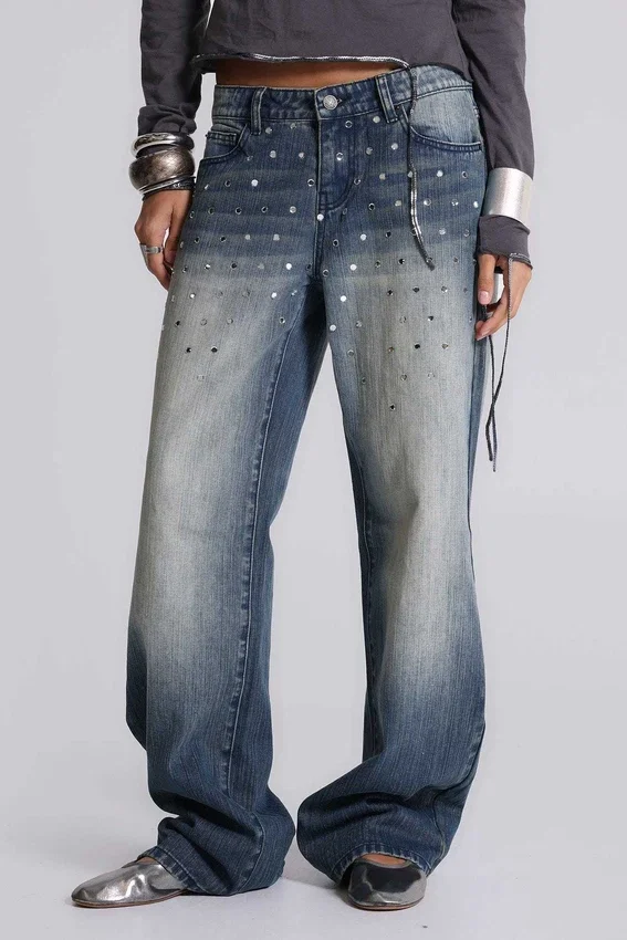 Hunter Jeans ample à coupe droite avec miroirs