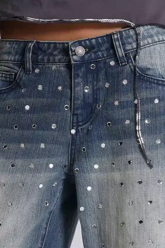 Hunter Jeans ample à coupe droite avec miroirs