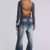 Hunter Jeans ample à coupe droite avec miroirs