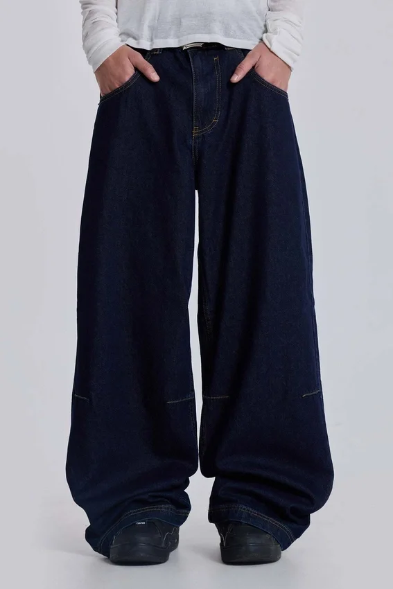Jean baggy Colossus Jeans taille basse indigo