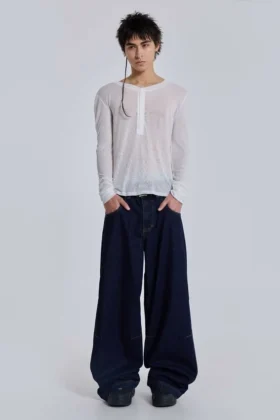 Jean baggy Colossus Jeans taille basse indigo