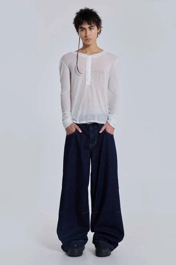 Jean baggy Colossus Jeans taille basse indigo