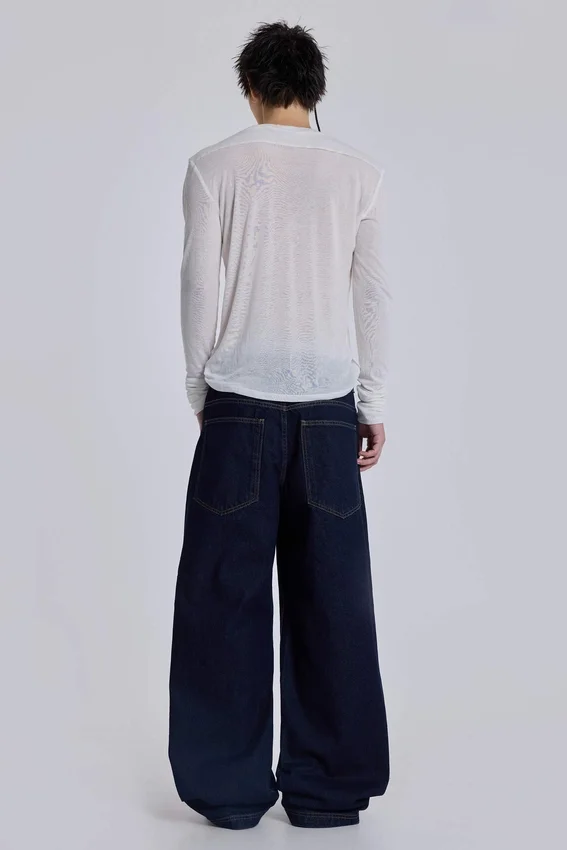 Jean baggy Colossus Jeans taille basse indigo