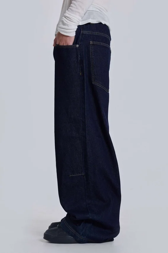 Jean baggy Colossus Jeans taille basse indigo