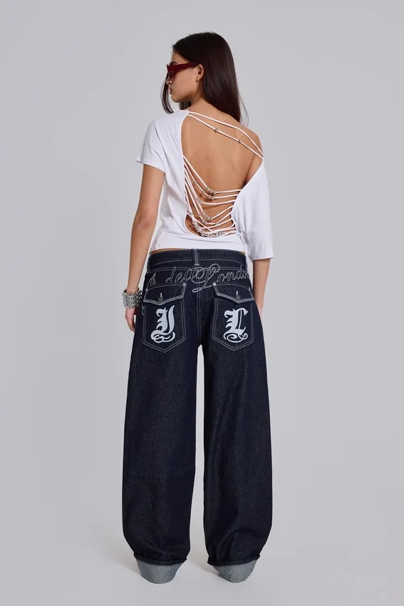 Jeans baggy brodés Sonic