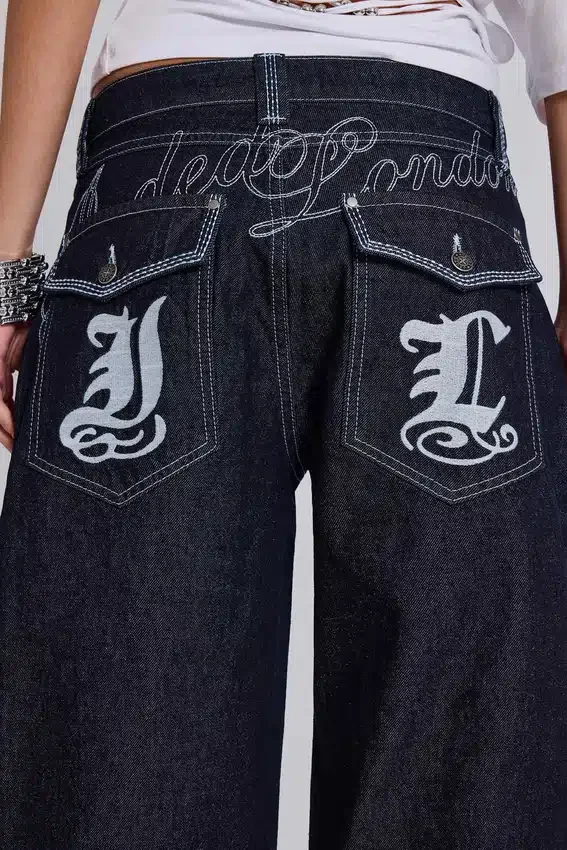 Jeans baggy brodés Sonic