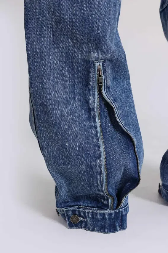 Jeans baggy à taille basse et empiècements Zae