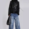 Jeans baggy à taille basse et empiècements Zae