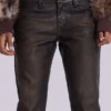 Jeans bootcut Cooper en PU marron