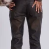Jeans bootcut Cooper en PU marron