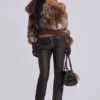 Jeans bootcut Cooper en PU marron