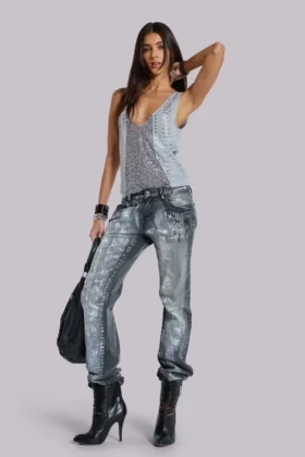 Jeans bootcut Cooper à paillettes