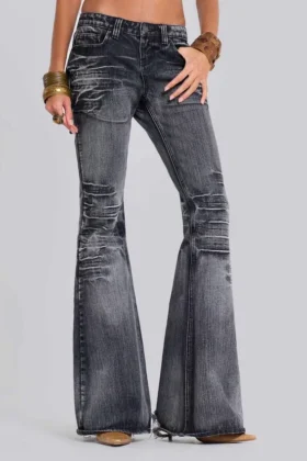 Jeans bootcut « Drift » noir délavé