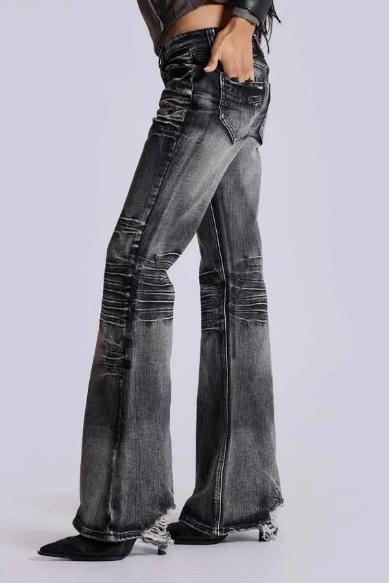 Jeans bootcut « Drift » noir délavé