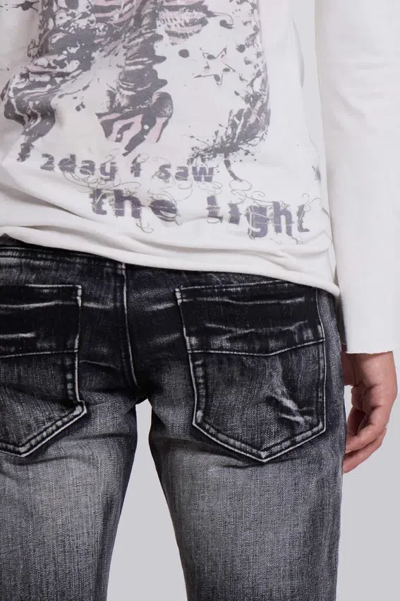 Jeans bootcut « Drift » noir délavé